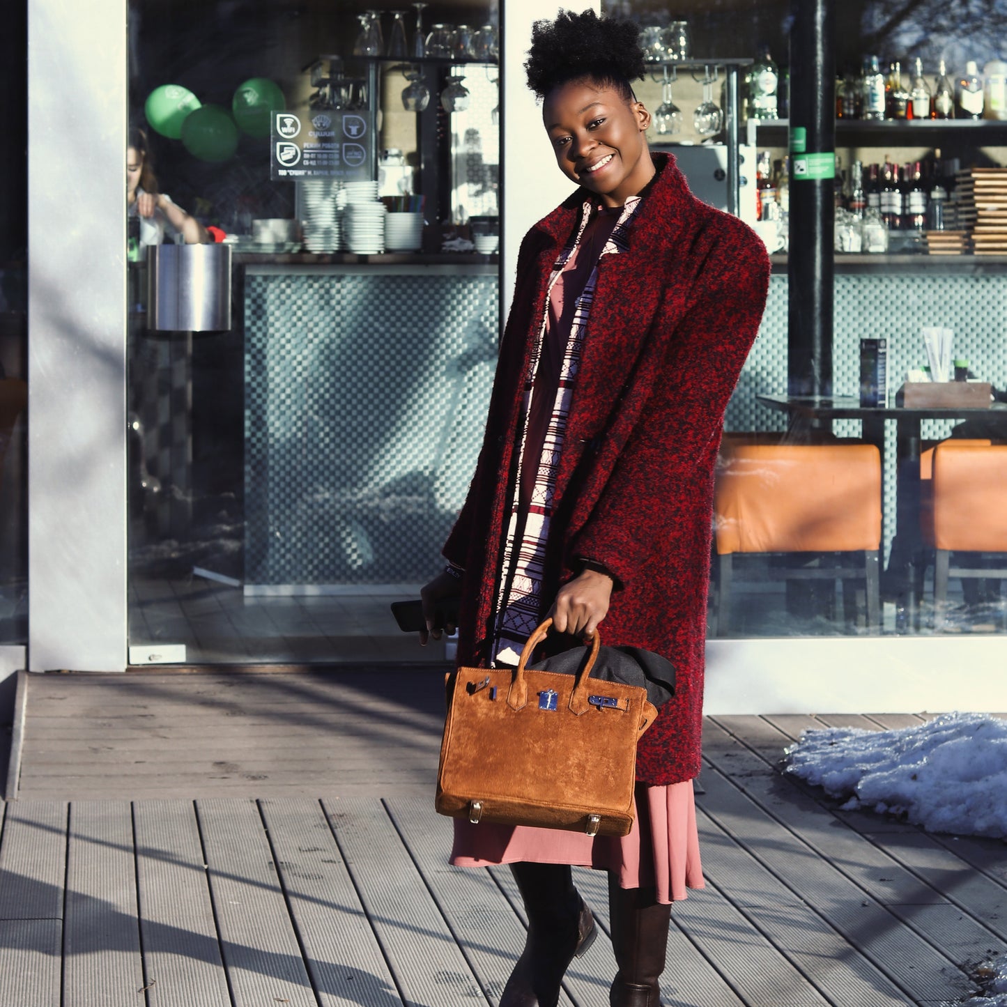 Brown Suede Handbag