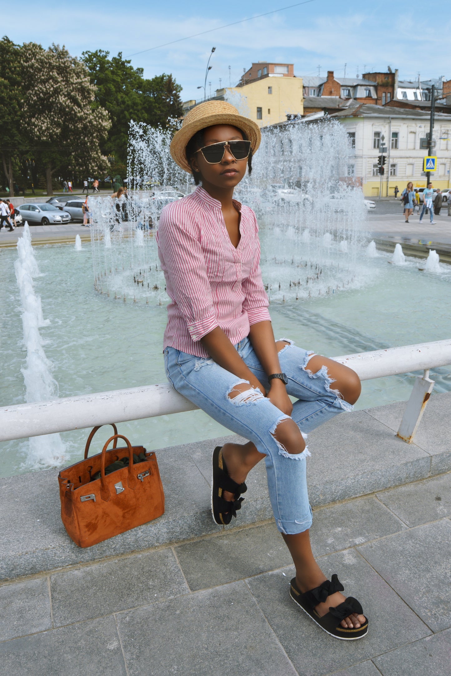 Brown Suede Handbag