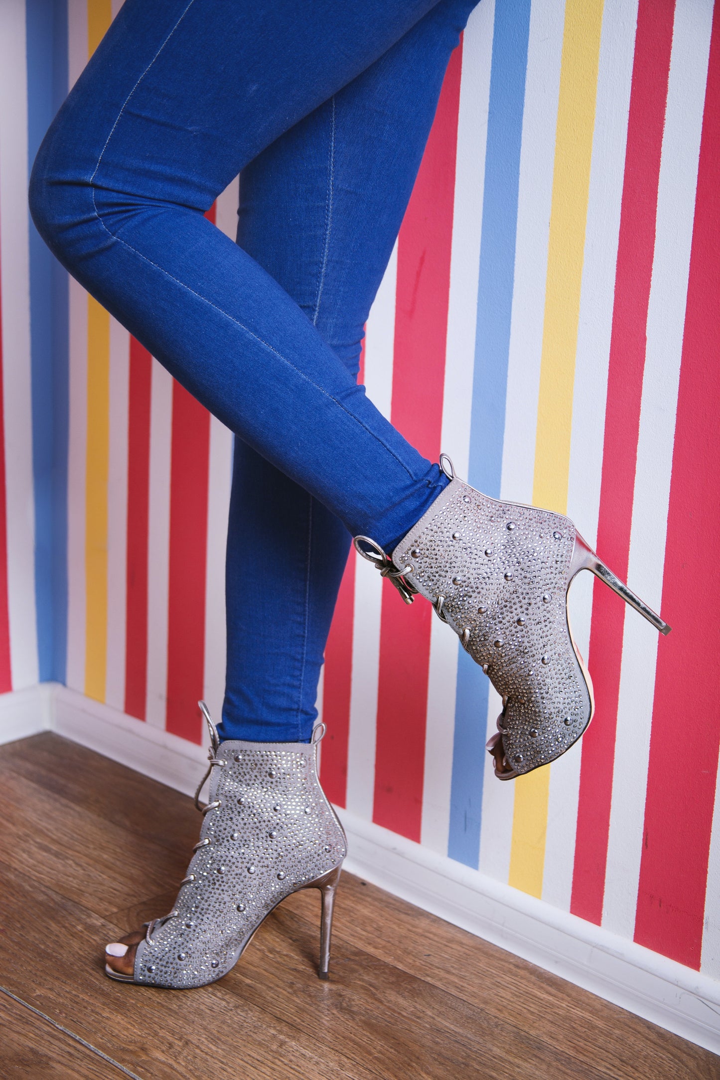 Silver Stiletto Boot