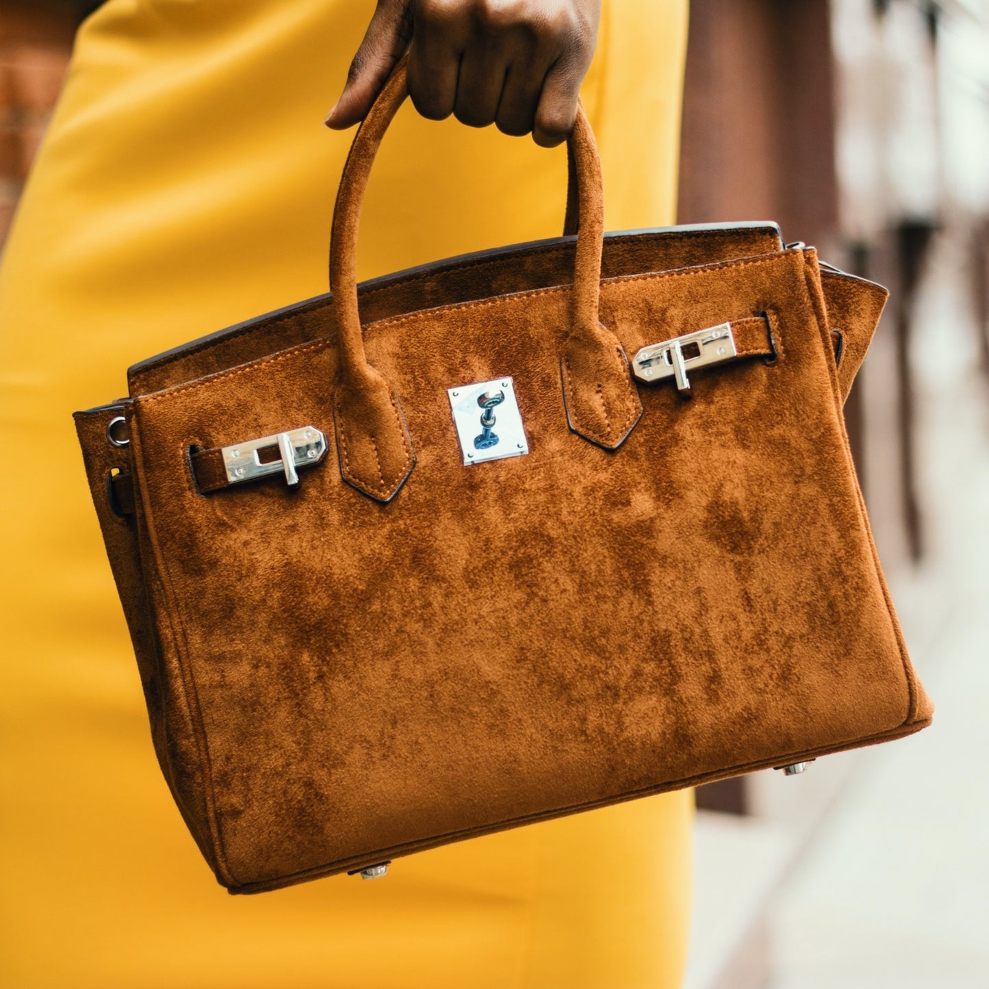 Brown Suede Handbag